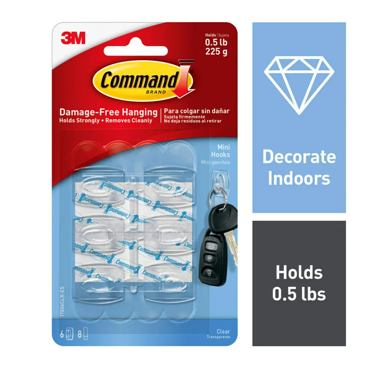 COMMAND 6-Count Mini Clear Hooks