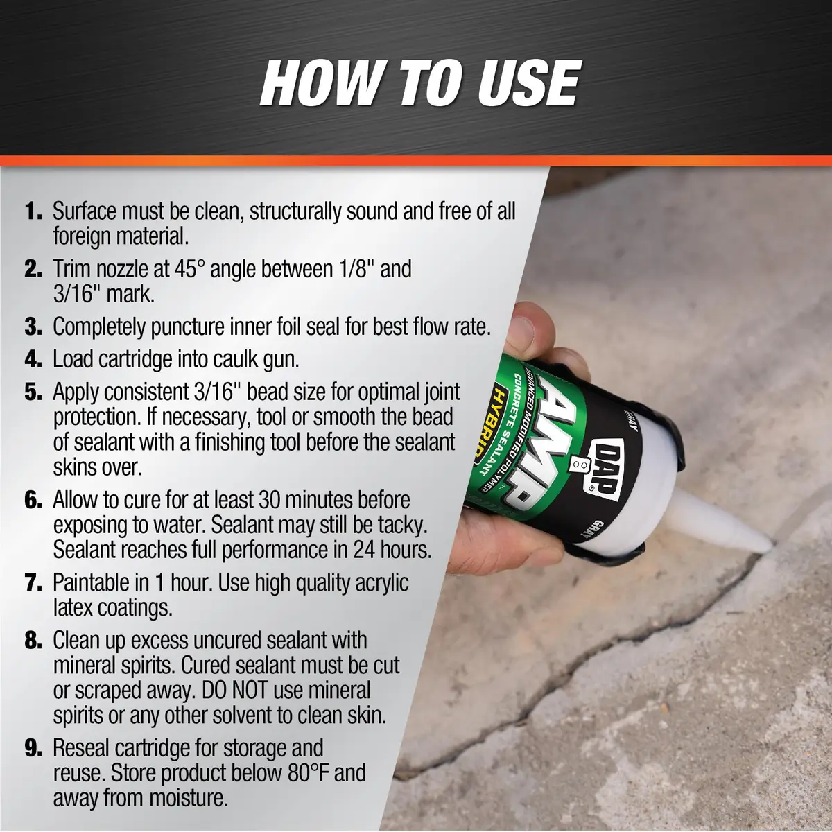 DAP 9 oz Gray AMP Self-Leveling Concrete Sealant