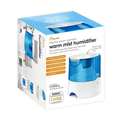 CRANE 0.5 Gallon Warm Mist Humidifier with Vaporizer Function
